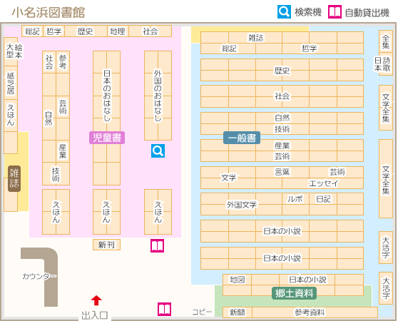小名浜図書館 館内図